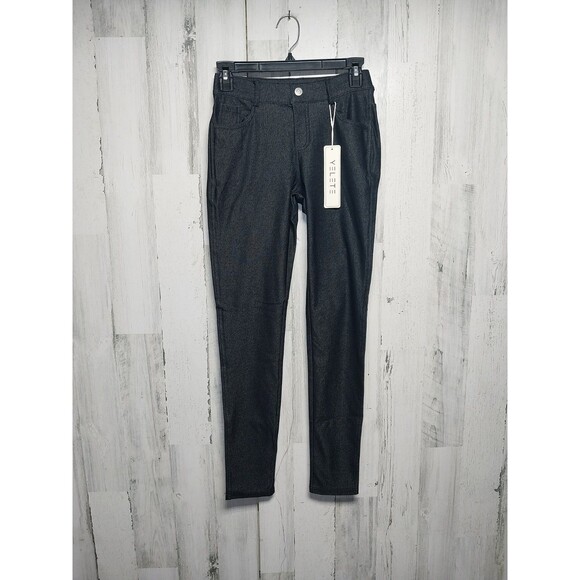 Yelete Women Skinny legging jegging pants Black Pockets pull on size Small - Picture 1 of 8